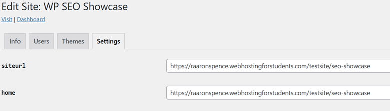 screenshot showing SEO implementation.